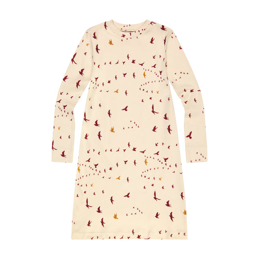 Girls Maroon Birds Gown